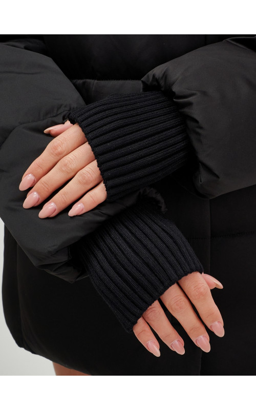 Пуховик с мехом песца, зима 2025, свободный крой