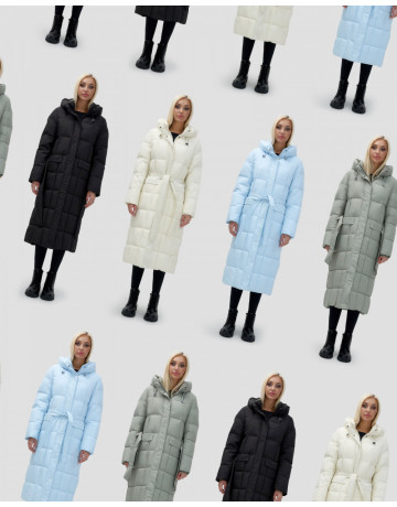 Длинный зимний пуховик для женщин.