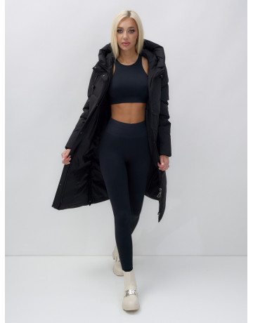 Длинный зимний пуховик с капюшоном для женщин