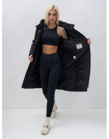 Длинный зимний пуховик с капюшоном для женщин