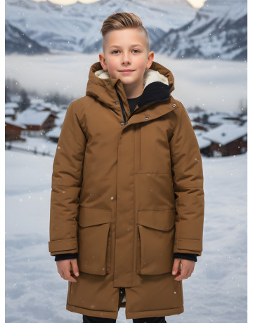 Зимняя парка для мальчика-подростка. Тёплая и практичная модель свободного кроя