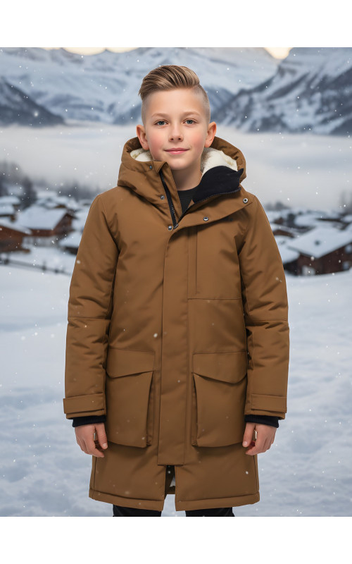 Зимняя парка для мальчика-подростка. Тёплая и практичная модель свободного кроя