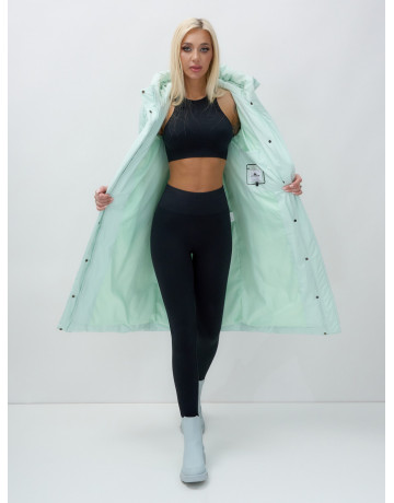 Длинный зимний пуховик для женщин с капюшоном.