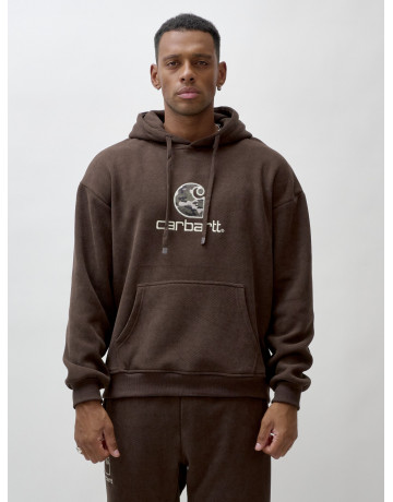 Мужской демисезонный спортивный костюм на флисе, коричневый, для спорта. в Тюмени