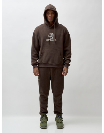 Мужской демисезонный спортивный костюм на флисе, коричневый, для спорта. в Тюмени