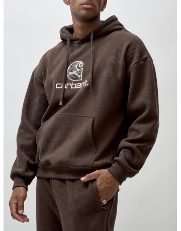 Мужской демисезонный спортивный костюм на флисе, коричневый, для спорта. в Тюмени