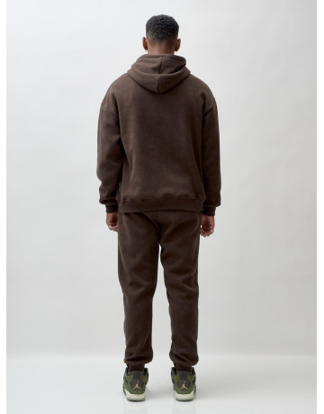 Мужской демисезонный спортивный костюм на флисе, коричневый, для спорта. в Тюмени