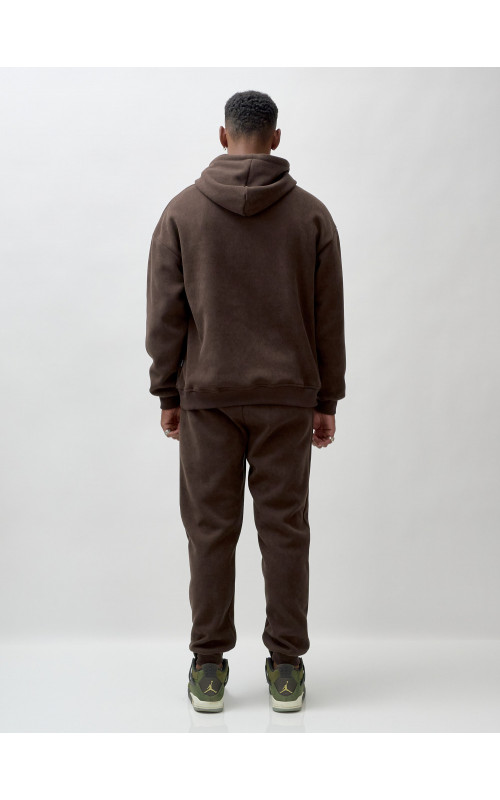 Мужской демисезонный спортивный костюм на флисе, коричневый, для спорта. в Тюмени