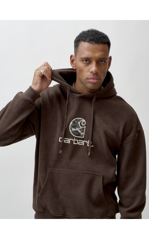 Мужской демисезонный спортивный костюм на флисе, коричневый, для спорта. в Тюмени