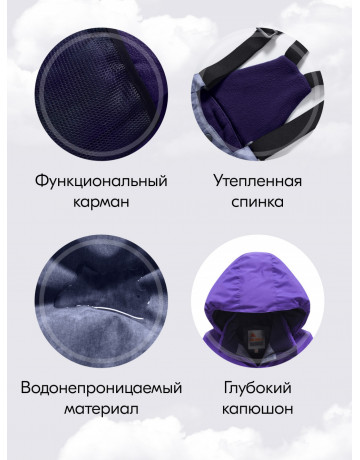 Фиолетовый горнолыжный костюм для девочки.