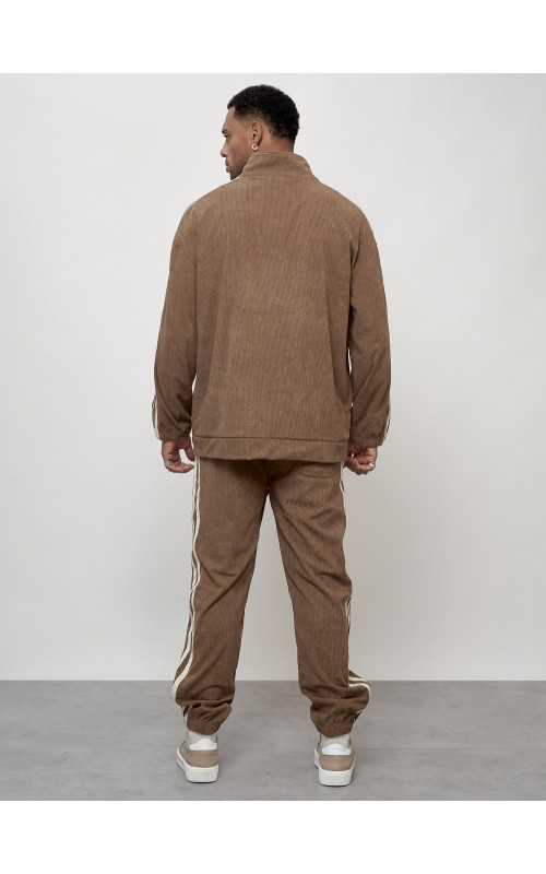 Мужской спортивный костюм из микровельвета, бежевый, для спорта. в Тюмени