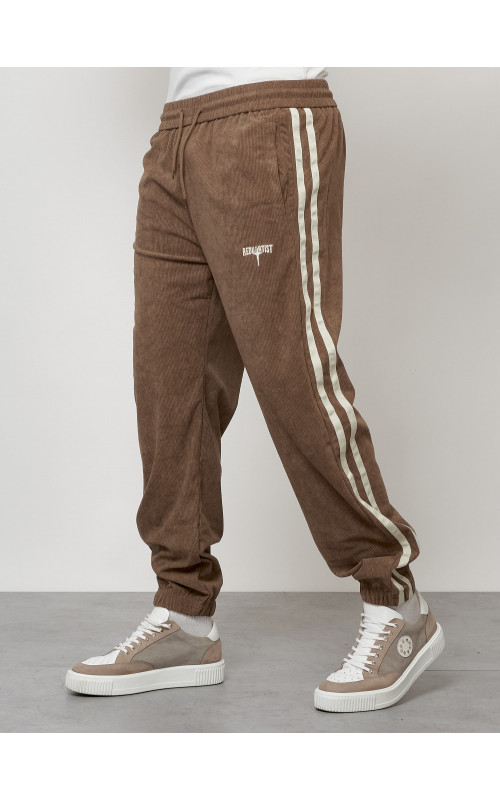 Мужской спортивный костюм из микровельвета, бежевый, для спорта. в Тюмени