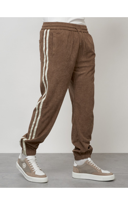 Мужской спортивный костюм из микровельвета, бежевый, для спорта. в Тюмени