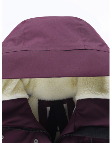 Женская зимняя парка с капюшоном, бордовая, для активного отдыха в Тюмени