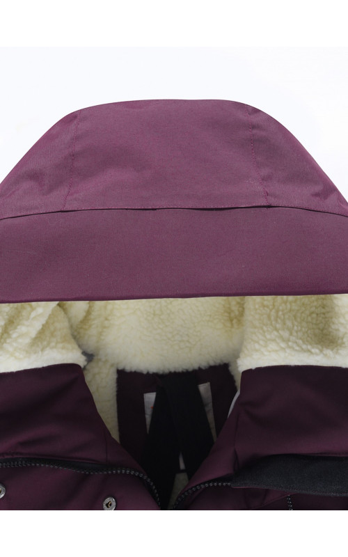 Женская зимняя парка с капюшоном, бордовая, для активного отдыха в Тюмени