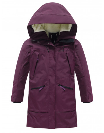 Женская зимняя парка с капюшоном, бордовая, для активного отдыха в Тюмени