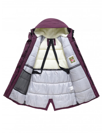 Женская зимняя парка с капюшоном, бордовая, для активного отдыха в Тюмени