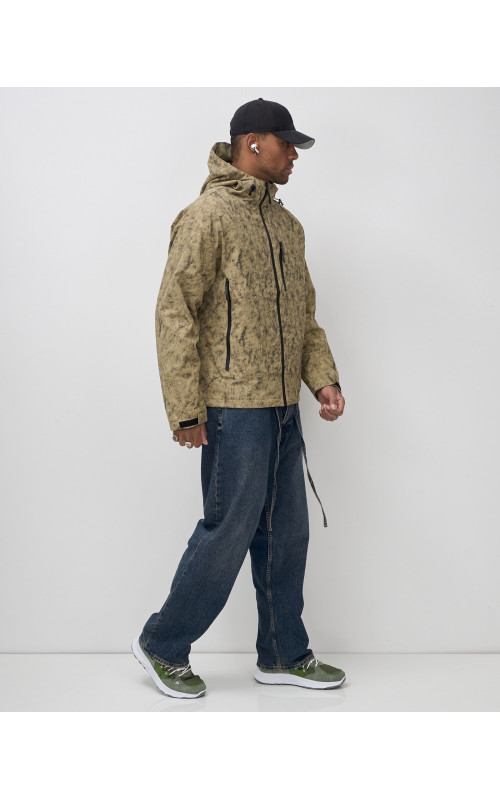 Мужская спортивная куртка для весны и осени, бежевый, для активного отдыха в Тюмени