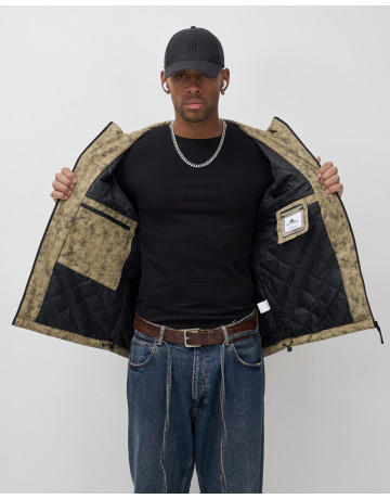 Мужская спортивная куртка для весны и осени, бежевый, для активного отдыха в Тюмени