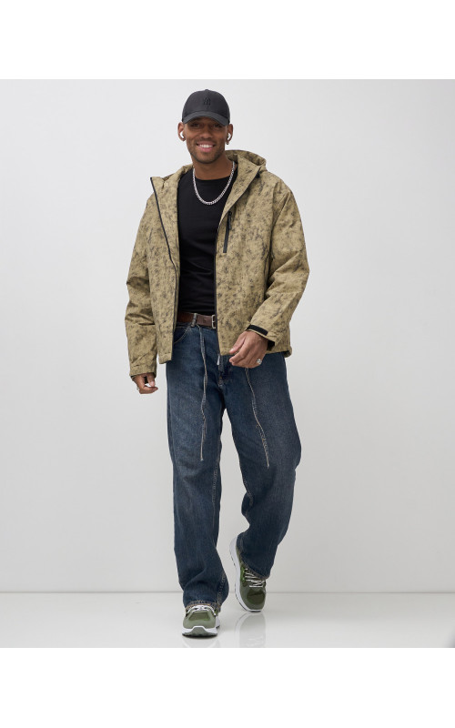 Мужская спортивная куртка для весны и осени, бежевый, для активного отдыха в Тюмени