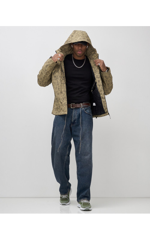 Мужская спортивная куртка для весны и осени, бежевый, для активного отдыха в Тюмени