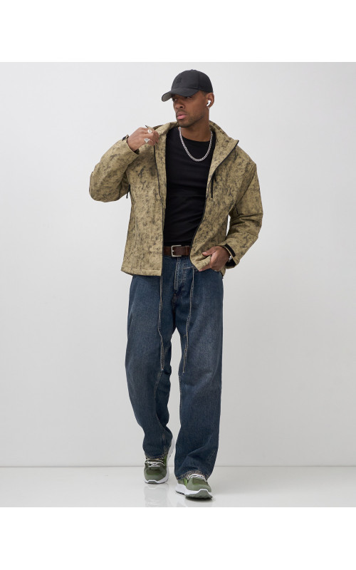 Мужская спортивная куртка для весны и осени, бежевый, для активного отдыха в Тюмени