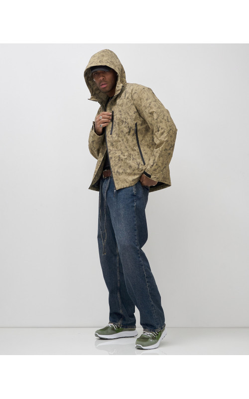 Мужская спортивная куртка для весны и осени, бежевый, для активного отдыха в Тюмени