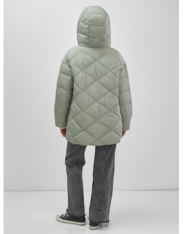 Тёплый женский пуховик с капюшоном для зимы большого размера.