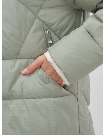 Тёплый женский пуховик с капюшоном для зимы большого размера.