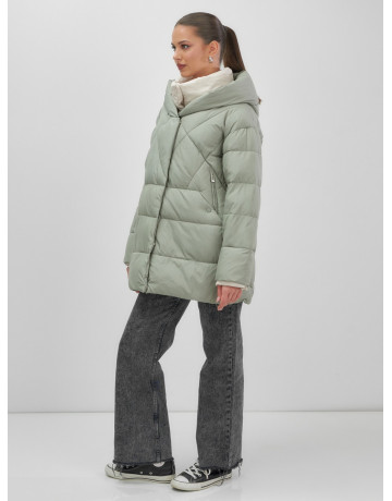 Тёплый женский пуховик с капюшоном для зимы большого размера.