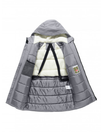 Зимняя мужская парка с капюшоном, серый, для активного отдыха в Тюмени