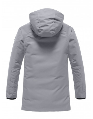 Зимняя мужская парка с капюшоном, серый, для активного отдыха в Тюмени