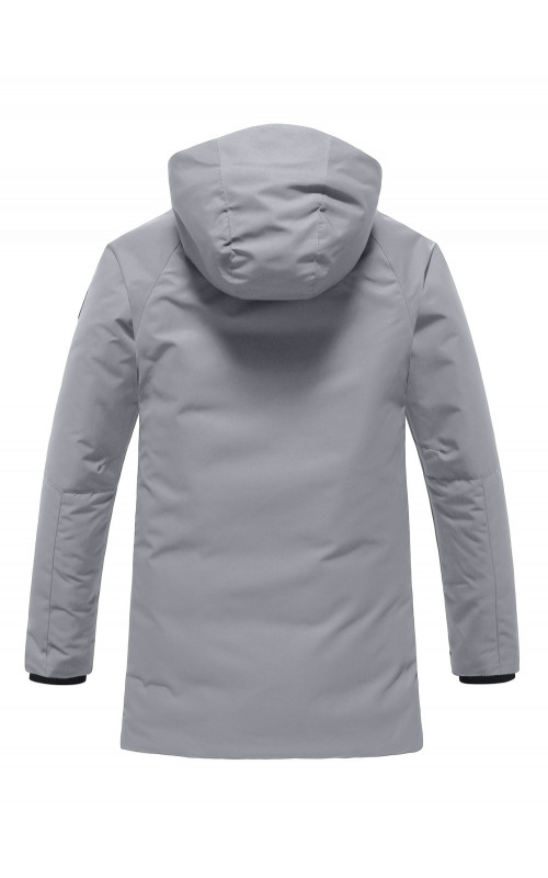 Зимняя мужская парка с капюшоном, серый, для активного отдыха в Тюмени