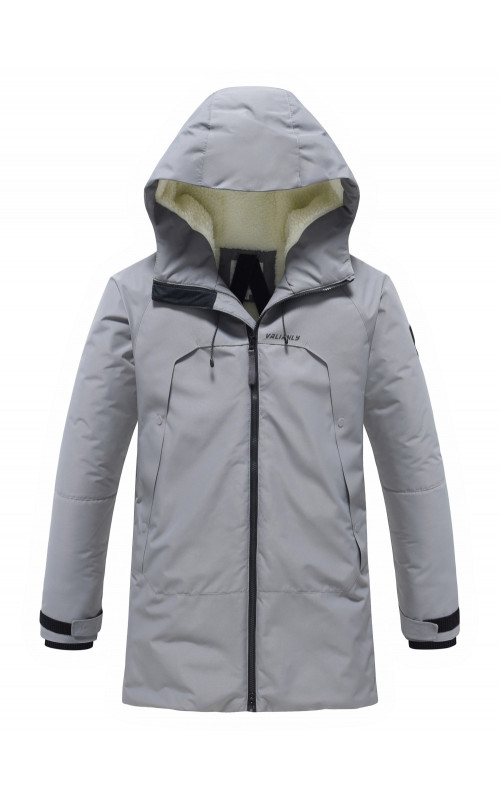 Зимняя мужская парка с капюшоном, серый, для активного отдыха в Тюмени