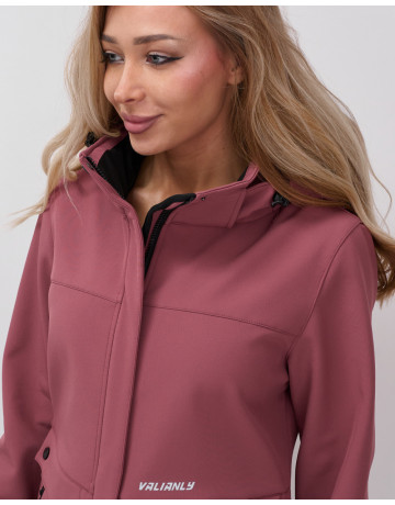 Женская спортивная ветровка с капюшоном softshell, малиновая. в Тюмени