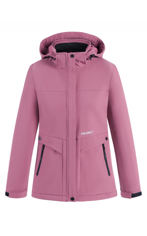 Женская спортивная ветровка с капюшоном softshell, малиновая. в Тюмени