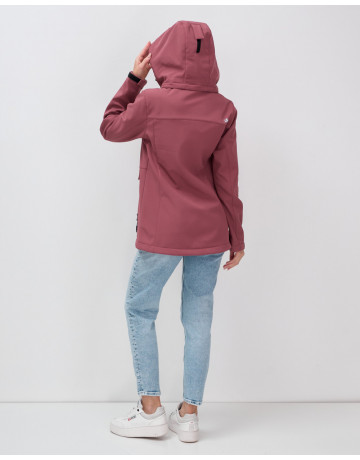 Женская спортивная ветровка с капюшоном softshell, малиновая. в Тюмени