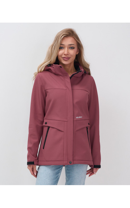 Женская спортивная ветровка с капюшоном softshell, малиновая. в Тюмени