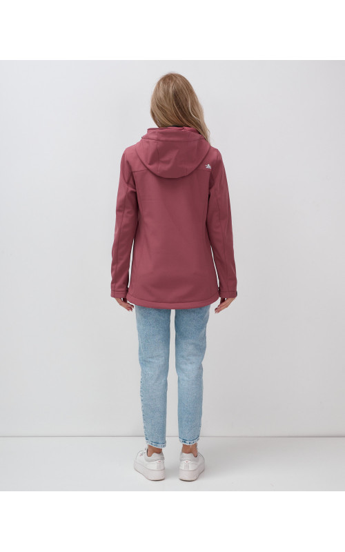 Женская спортивная ветровка с капюшоном softshell, малиновая. в Тюмени