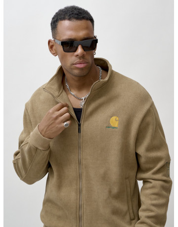 Мужской демисезонный спортивный костюм на флисе, коричневый, для активного отдыха в Тюмени