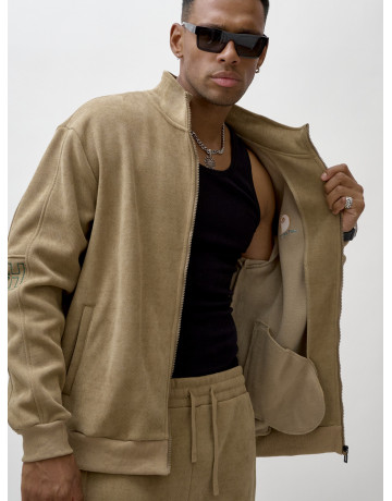 Мужской демисезонный спортивный костюм на флисе, коричневый, для активного отдыха в Тюмени