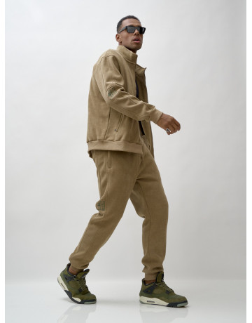 Мужской демисезонный спортивный костюм на флисе, коричневый, для активного отдыха в Тюмени
