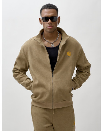 Мужской демисезонный спортивный костюм на флисе, коричневый, для активного отдыха в Тюмени