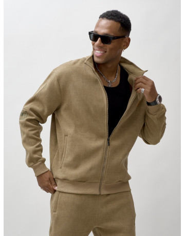 Мужской демисезонный спортивный костюм на флисе, коричневый, для активного отдыха в Тюмени