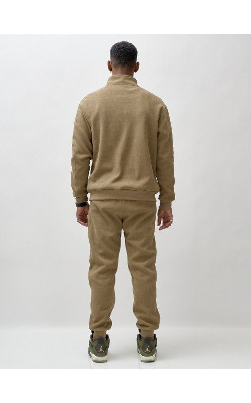 Мужской демисезонный спортивный костюм на флисе, коричневый, для активного отдыха в Тюмени