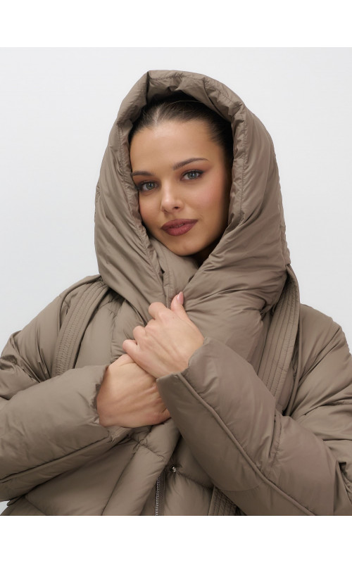 Тёплый женский пуховик с капюшоном для зимы