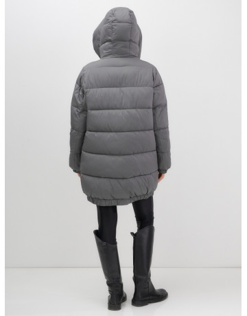 Женский зимний пуховик большого размера, тёмно-серый. в Тюмени