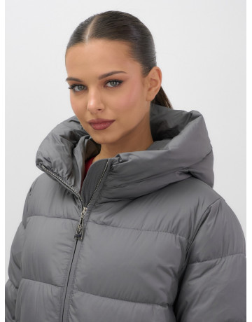 Женский зимний пуховик большого размера, тёмно-серый. в Тюмени