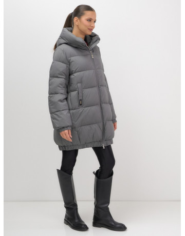 Женский зимний пуховик большого размера, тёмно-серый. в Тюмени