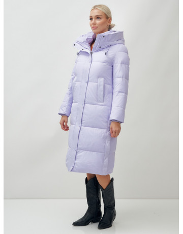 Женский длинный зимний пуховик с капюшоном